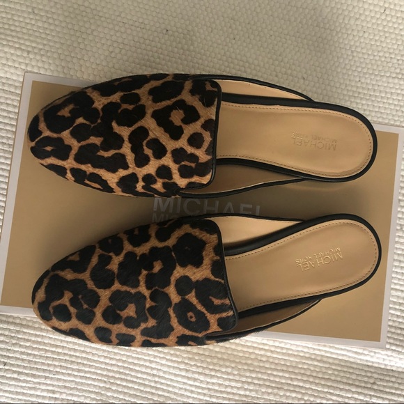 michael kors leopard mules